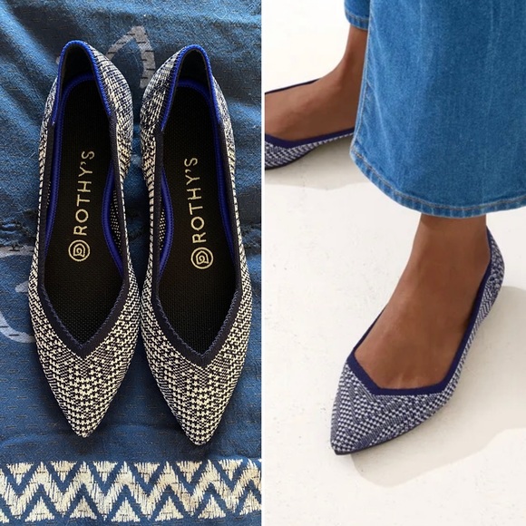 {Rothy’s} NIB Indigo Houndstooth Points size 6.5 - Picture 2 of 8
